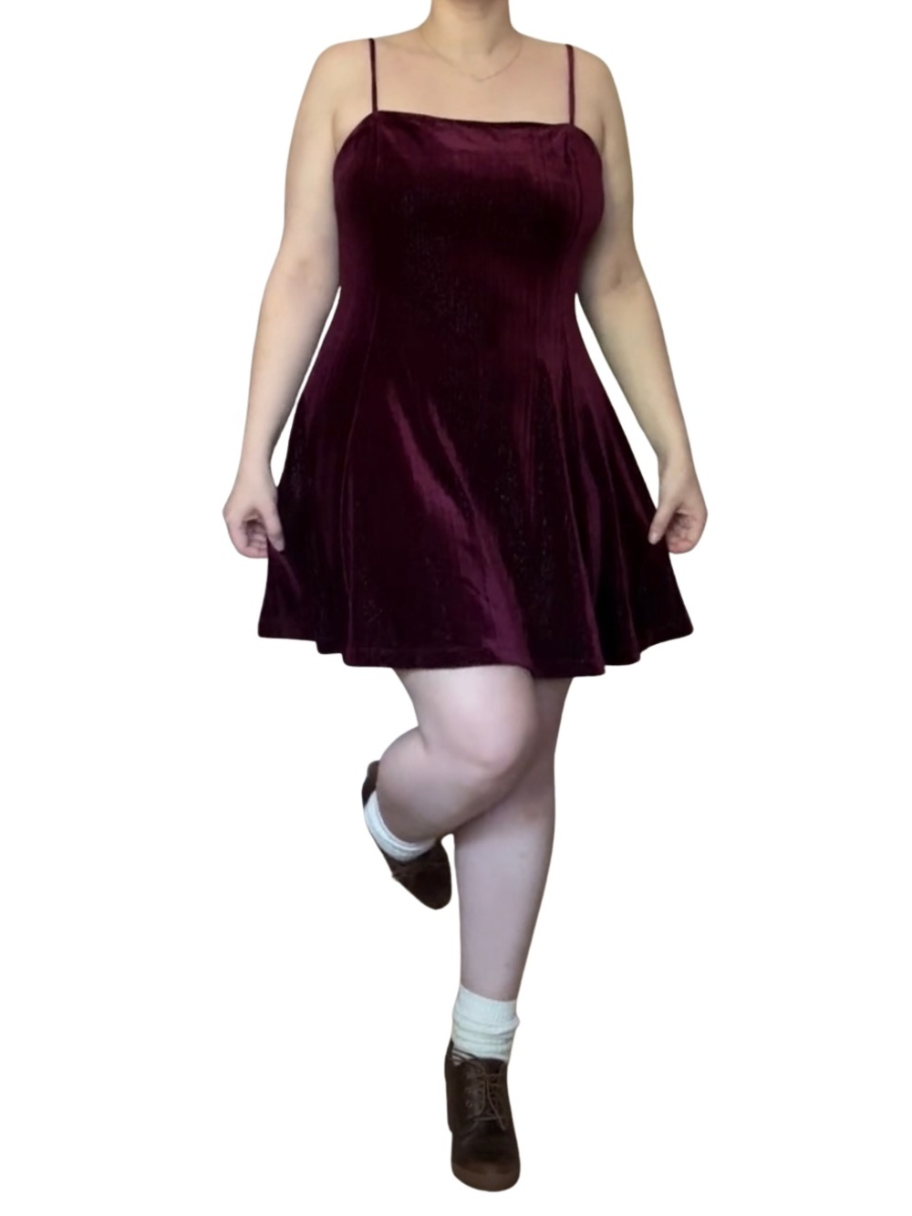 Lola Grace NWT XL Wine Velvet Fit & Flare Mini Dress Holiday Party